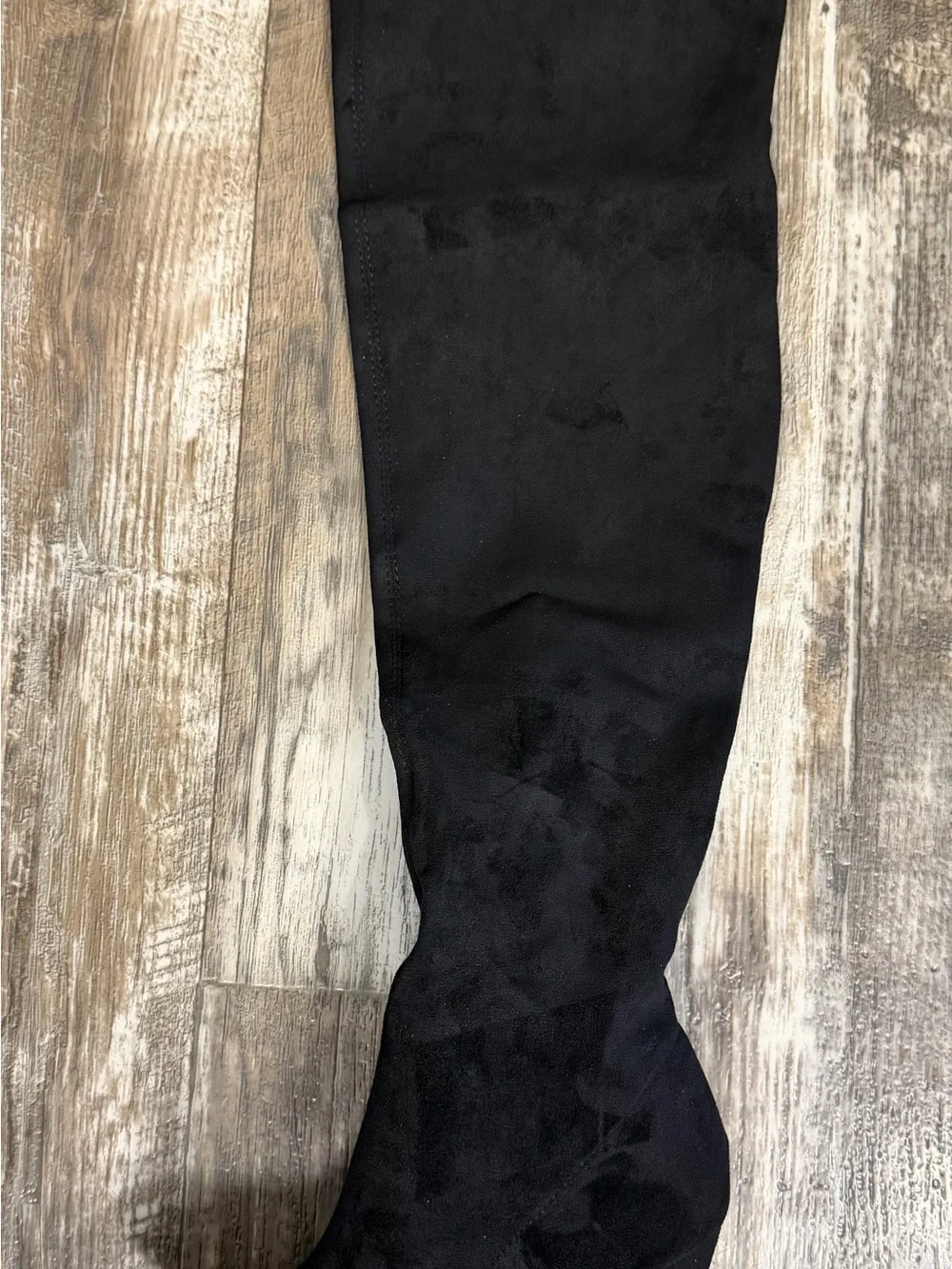 Fashion Nova Black Over-the-Knee Suede Block Heel Boots Size 8
